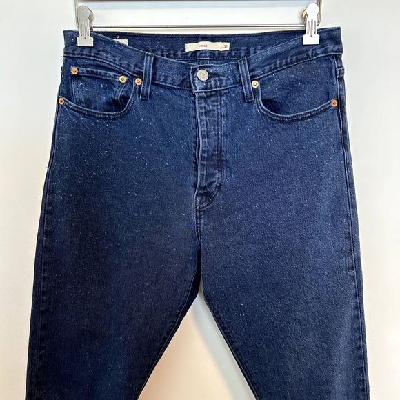 Levi's Womens Wedgie Jeans Size 31 Dark Wash Speckled Print Button-fly High-rise - Picture 8 of 14